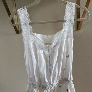 vintage Victoria’s Secret white mini cottage core dress with flowers